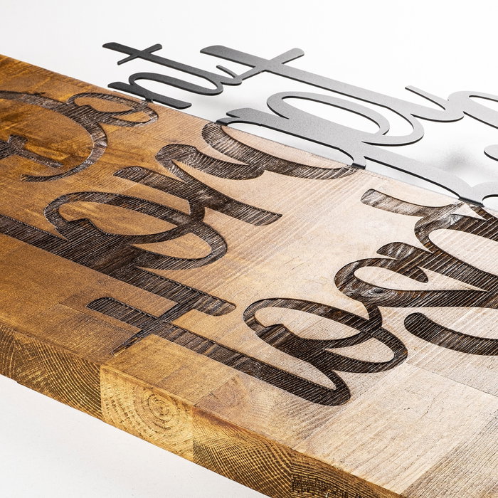 Wallity Dont Forget To Smile Escultura de pared de madera y metal Wallity Dont Forget To Smile Escultura de pared de madera y metal